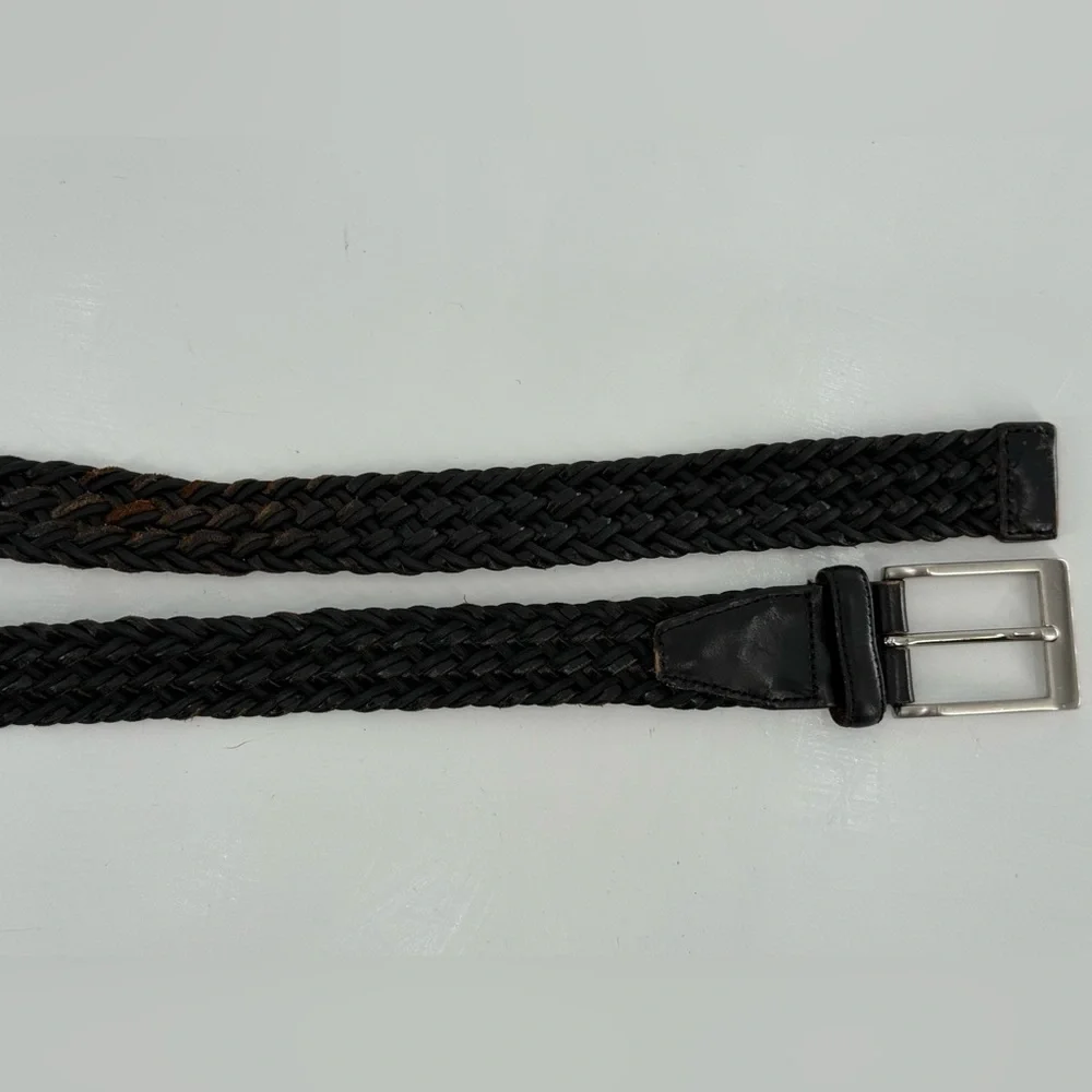 Cremieux Black Braided‎ Leather Belt 40